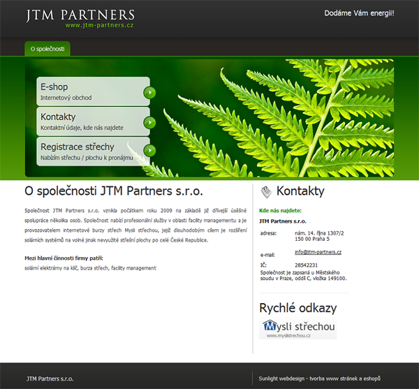 Tvorba www stránek: jtm-partners.cz