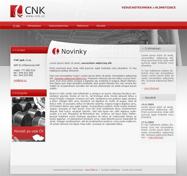Tvorba www stránek: cnk.cz