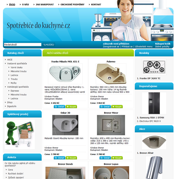 E-shop, tvorba e-shopu: spotrebice-do-kuchyne.cz