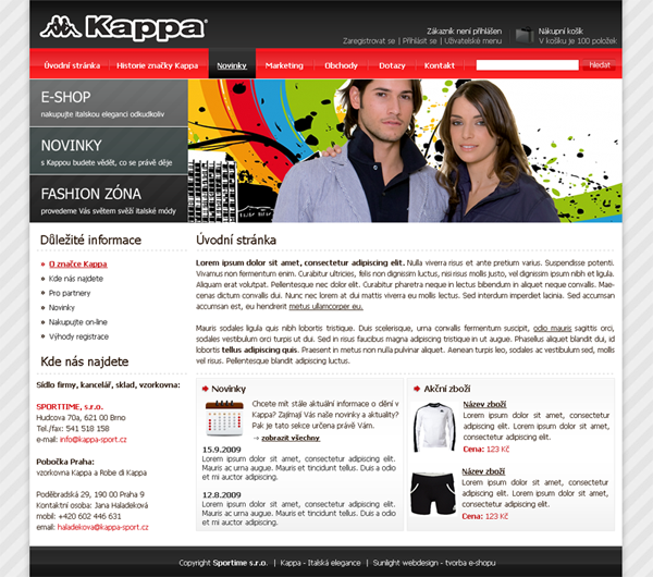 E-shop, tvorba e-shopu: kappa-sport.cz