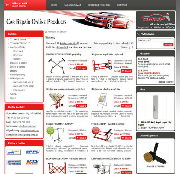 E-shop, tvorba e-shopu: nonpaints.cz