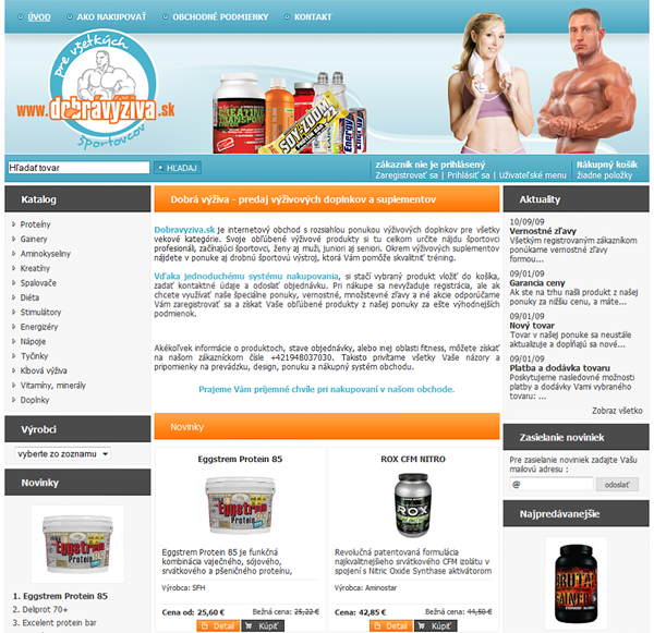 E-shop, tvorba e-shopu: dobravyziva.sk