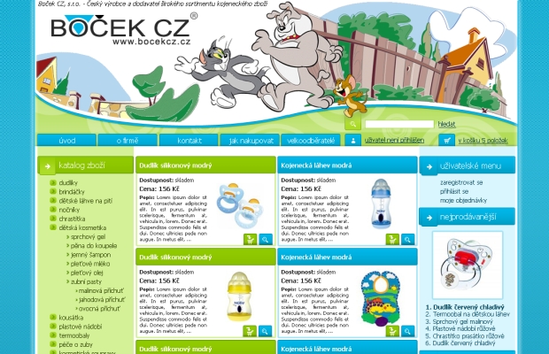 E-shop, tvorba e-shopu: bocekcz.cz