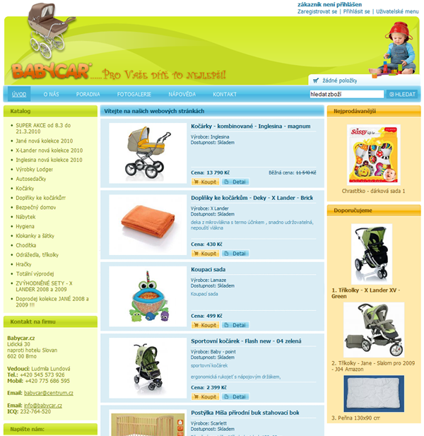 E-shop, tvorba e-shopu: babycar.cz