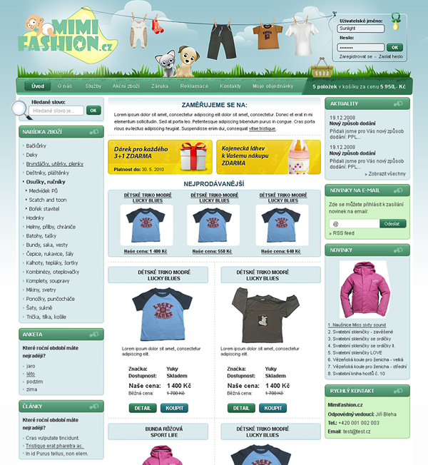 E-shop, tvorba e-shopu: mimifashion.cz
