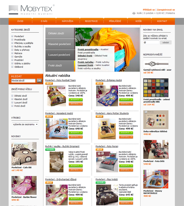 E-shop, tvorba e-shopu: mobytex.com