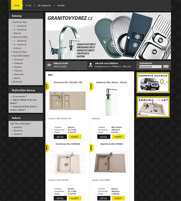 E-shop, tvorba e-shopu: granitovydrez.cz