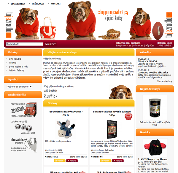 E-shop, tvorba e-shopu: tojezradlo.cz