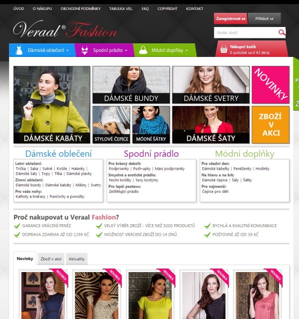 E-shop, tvorba e-shopu: veraal-shop.cz