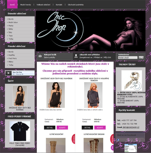 E-shop, tvorba e-shopu: chicshop.cz