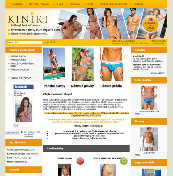 E-shop, tvorba e-shopu: kiniki.eu