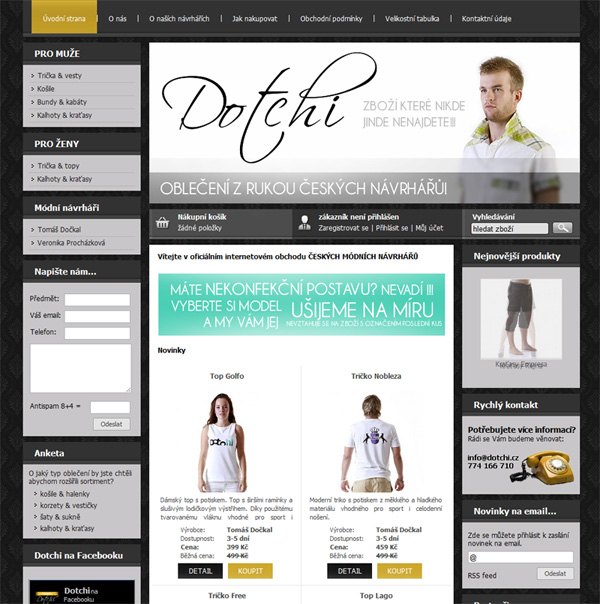 E-shop, tvorba e-shopu: dotchi.cz
