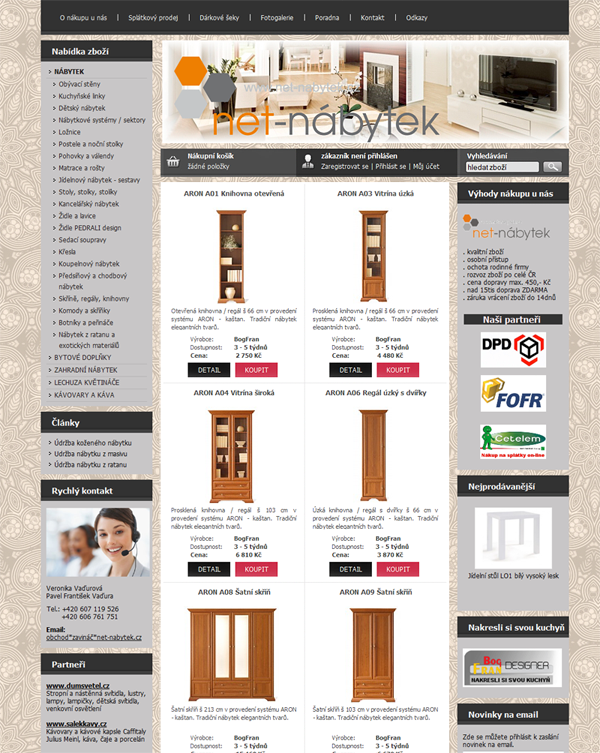 Tvorba a pronájem e-shopu: net-nabytek.cz