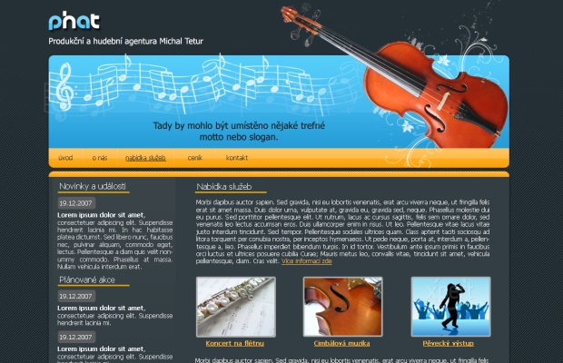 Tvorba www stránek: musicatetur.cz