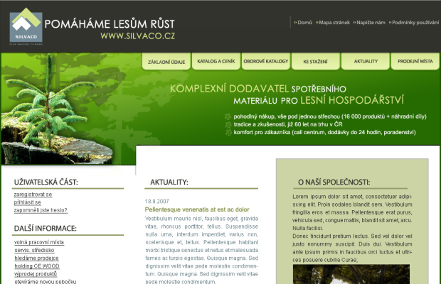 Webdesign: silvaco.cz