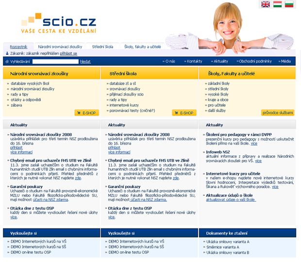 Webdesign: scio.cz