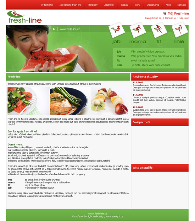Tvorba www stránek: fresh-line.cz