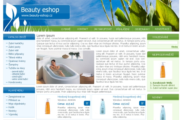 E-shop, tvorba e-shopu: beauty-eshop.cz
