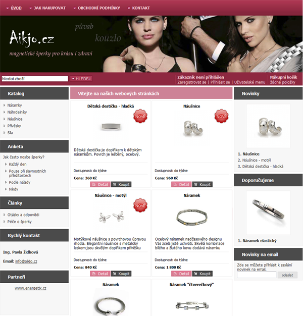 E-shop, tvorba e-shopu: aikjo.cz
