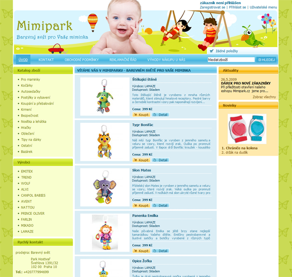 E-shop, tvorba e-shopu: mimipark.cz