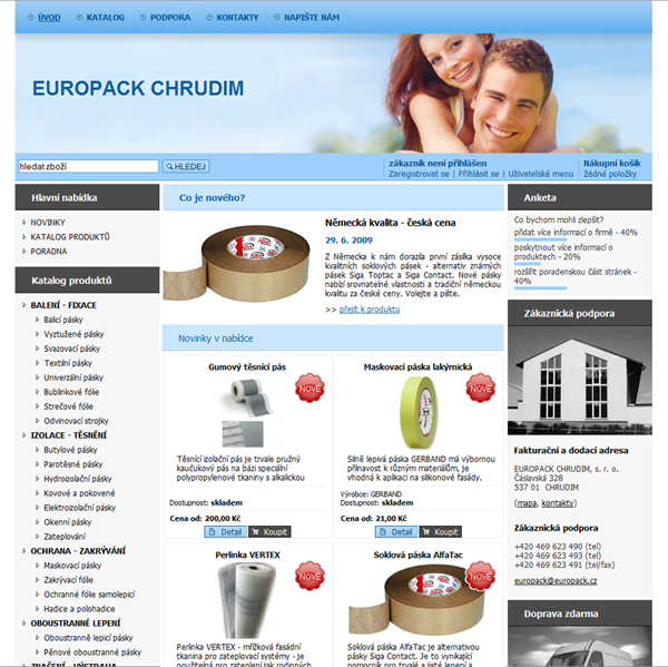 E-shop, tvorba e-shopu: europack.cz